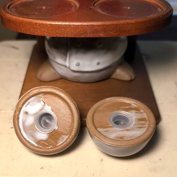 Vintage Kato Kogei Chef Pig Salt & Pepper Shakers Card Holder Hand Painted Japan - Picture 11 of 12